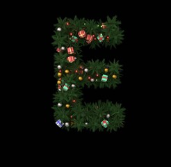 Decorative Wreath Font - Letter E