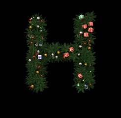 Decorative Wreath Font - Letter H