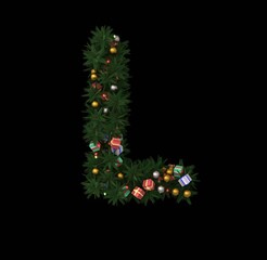 Decorative Wreath Font - Letter L