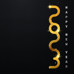 2023 Happy New Year background. Gold glitter numbers. Vector banner