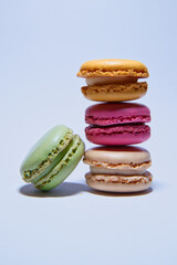 colorful macaroons isolated on white background