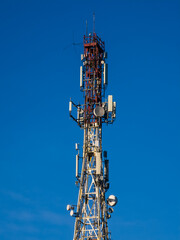 Telecommunication antenna tower, Kuldiga, Latvia.