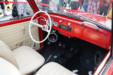Nostalgic open-top (Cabrio)  passenger car from the 1970s