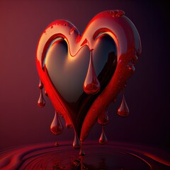 Melting Red Heart - 551383140