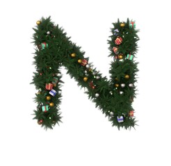 Decorative Wreath Font - Letter N