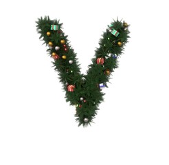 Decorative Wreath Font - Letter V
