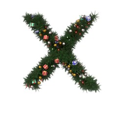 Decorative Wreath Font - Letter X