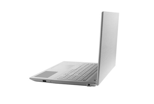 White modern laptop isolated on a white background.