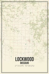 Retro US city map of Lockwood, Missouri. Vintage street map.