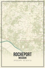 Retro US city map of Rocheport, Missouri. Vintage street map.