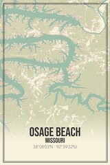 Retro US city map of Osage Beach, Missouri. Vintage street map.