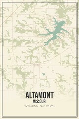 Retro US city map of Altamont, Missouri. Vintage street map.