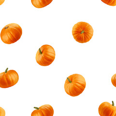 Pumpkin isolated on white background, SEAMLESS, PATTERN