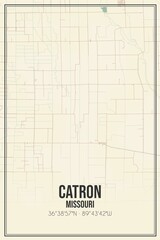 Retro US city map of Catron, Missouri. Vintage street map.