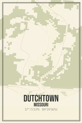 Retro US city map of Dutchtown, Missouri. Vintage street map.