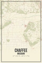 Retro US city map of Chaffee, Missouri. Vintage street map.