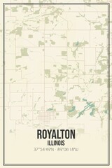 Retro US city map of Royalton, Illinois. Vintage street map.