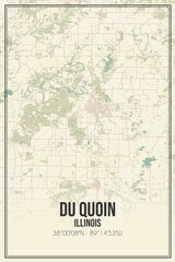 Fototapeta premium Retro US city map of Du Quoin, Illinois. Vintage street map.