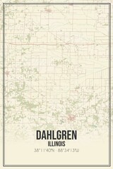 Obraz premium Retro US city map of Dahlgren, Illinois. Vintage street map.