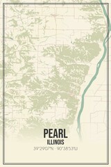 Fototapeta premium Retro US city map of Pearl, Illinois. Vintage street map.