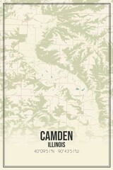 Fototapeta premium Retro US city map of Camden, Illinois. Vintage street map.