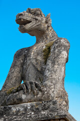 Fototapeta premium stone dragon at chateau de Millandes, the chateau Josephine Baker lived for years