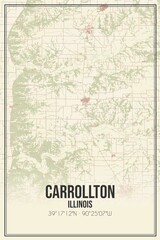 Fototapeta na wymiar Retro US city map of Carrollton, Illinois. Vintage street map.