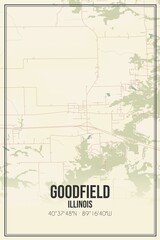 Obraz premium Retro US city map of Goodfield, Illinois. Vintage street map.