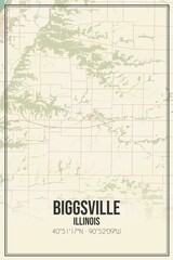 Retro US city map of Biggsville, Illinois. Vintage street map.