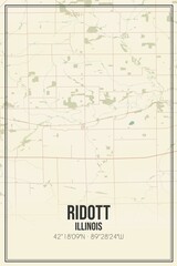 Retro US city map of Ridott, Illinois. Vintage street map.