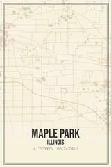 Retro US city map of Maple Park, Illinois. Vintage street map.