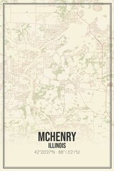Retro US city map of Mchenry, Illinois. Vintage street map.