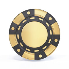 Golden gambling chip 3D