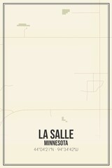 Retro US city map of La Salle, Minnesota. Vintage street map.