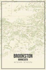 Retro US city map of Brookston, Minnesota. Vintage street map.