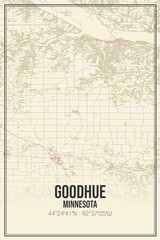 Retro US city map of Goodhue, Minnesota. Vintage street map.