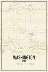 Fototapeta premium Retro US city map of Washington, Iowa. Vintage street map.