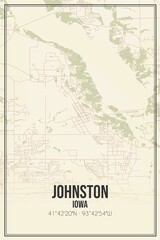Obraz premium Retro US city map of Johnston, Iowa. Vintage street map.