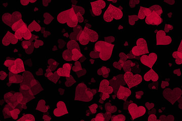 Stylish background with a huge amount of hearts in color of the year 2023 viva magenta . 