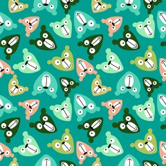 Cartoon toys animals seamless fluffy bears pattern for wrapping paper and fabrics and kids clothes print