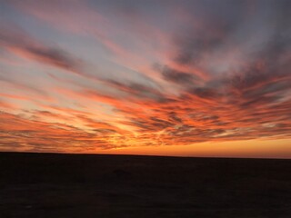 Sunset over the steppe