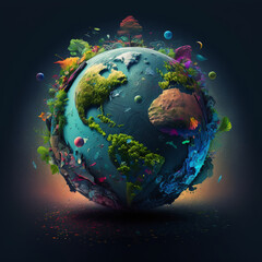 Earth Artistic design. Graphic 3D rendering