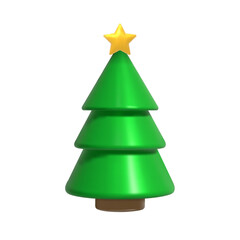 3d Christmas sparkling bright tree. Merry Christmas and Happy New Year.Holiday elements. 3d rendering. Vector illustration