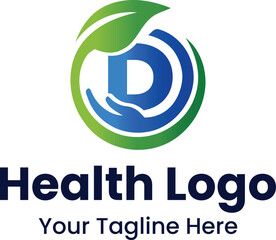 Obraz premium D-letter-Health-care-and-medical-logo-Vectors-&-Illustrations