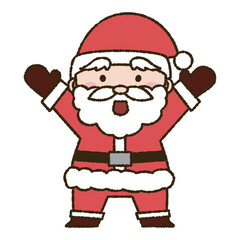 両手をあげているサンタクロースのイラスト