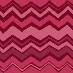 Seamless vector zigzag pattern, hand-drawn. Multicolored zigzag stripes. The color of the year is Viva Magenta. Flat background for textiles, printing and any of your designs