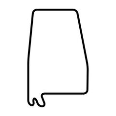 Alabama state of United States of America, USA. Simplified thick black outline map with rounded corners. Simple flat vector illustration