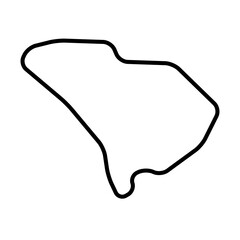 South Carolina state of United States of America, USA. Simplified thick black outline map with rounded corners. Simple flat vector illustration