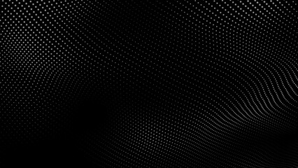 Dot white black wave technology texture background. Abstract big data digital concept. 3d rendering.