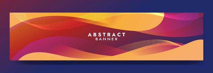 Abstract Orange Fluid Banner Template. Modern background design. gradient color. Dynamic Waves. Liquid shapes composition. Fit for banners